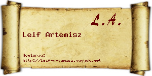 Leif Artemisz névjegykártya